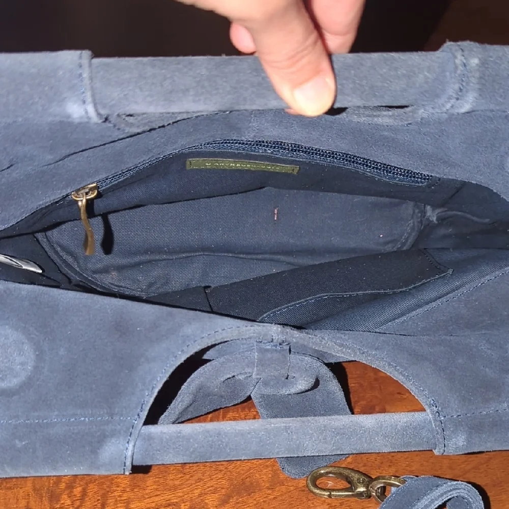 Anthropologie Blue Suede Handbag - Picture 4 of 8